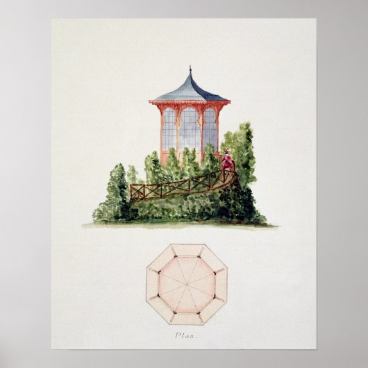 Poster Design for a pavilion in simfied style oriental (Devant)