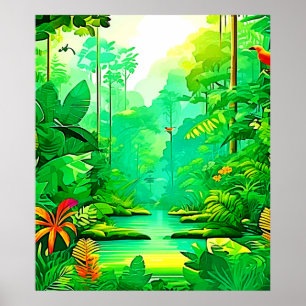 Poster Design forestier exotique
