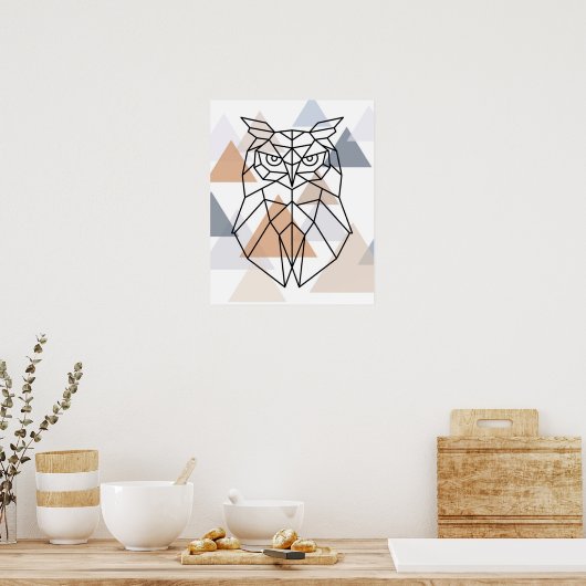 Poster Design géometric owl (Cuisine)