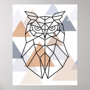 Poster Design géometric owl