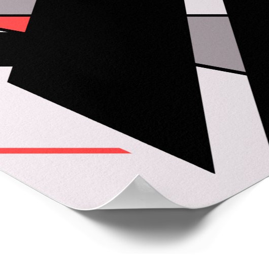 Poster Design géométrique en MCM gris-noir rouge (Coin)