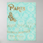 Poster Design Gold vintage Paris (Devant)