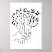 Poster Design graphique : fleurs de notes musicales - (Devant)