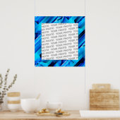 Poster Design graphique transparent - bleu noir I (Cuisine)