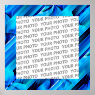 Poster Design graphique transparent - bleu noir I