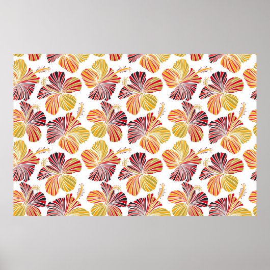 Poster Design hawaïen lumineux avec plantes tropicaux et (Devant)