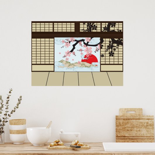 Poster Design japonais - Vue Shoji (Cuisine)