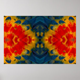 Poster Design Kaleidoscope Scarlet Macaw