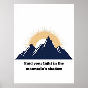 Poster Design minimaliste de montagne et de soleil levant