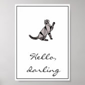 Poster Design moderne Black Graphisme Chat et Script (Devant)