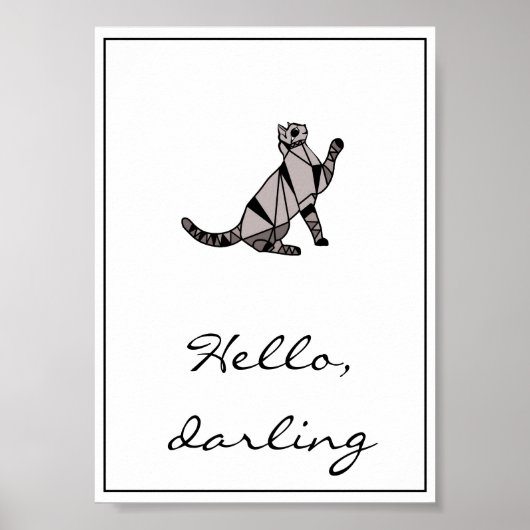 Poster Design moderne Black Graphisme Chat et Script (Devant)