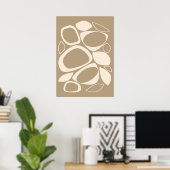 Poster Design moderne crème beige Motif Abstrait (Bureau à domicile)