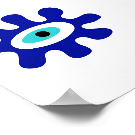 Poster Design moderne de projection bleu de l'oeil grec (Coin)