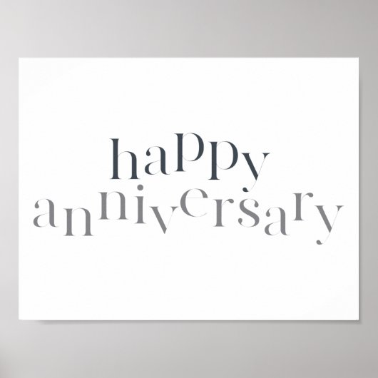 Poster Design moderne, élégant, chic Happy Anniversaire (Devant)