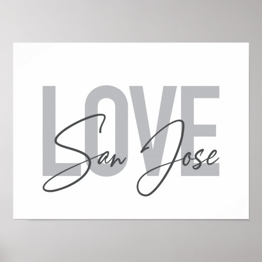 Poster Design moderne, simple, chic, cool Love San Jose (Devant)