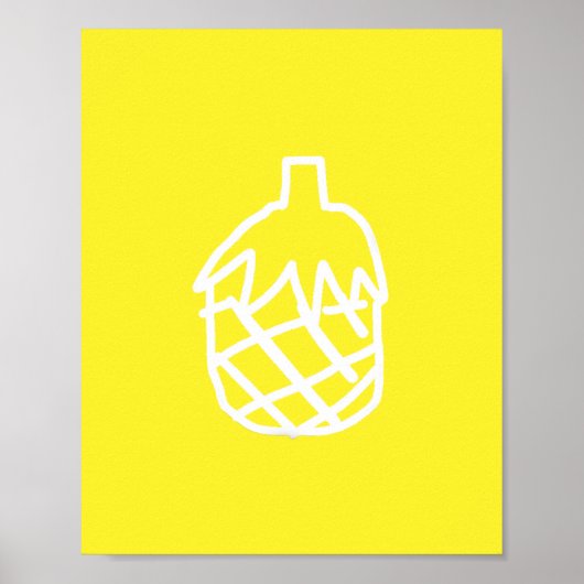 Poster Design moderne simple en ananas jaune (Devant)