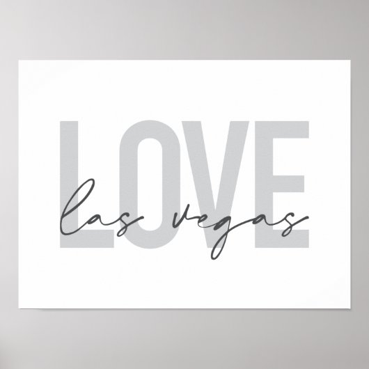 Poster Design moderne, urbain, simple, cool Love Las Vega (Devant)