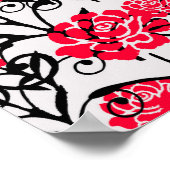 Poster Design Motif d'illustrations de rose rouge (Coin)