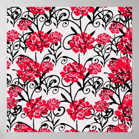 Poster Design Motif d'illustrations de rose rouge (Devant)