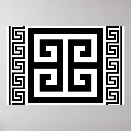 Poster Design noir Motif grec (Devant)