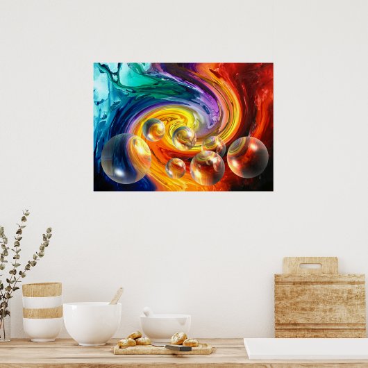 Poster Design numérique d'art Abstrait (Cuisine)