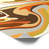 Poster Design orange et beige Abstrait (Coin)