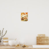 Poster Design orange et beige Abstrait (Cuisine)