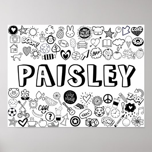 Poster Design "PAISLEY" couleur-it-Yourself (Devant)