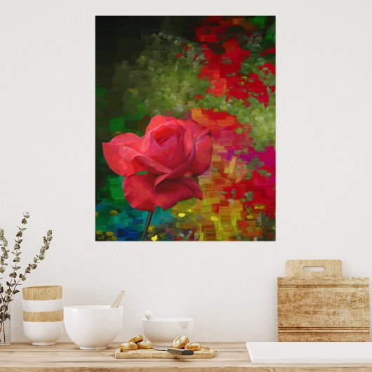 Poster Design Rose de l'ancien monde (Cuisine)