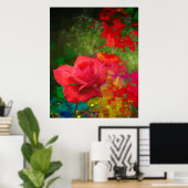 Poster Design Rose de l'ancien monde (Bureau à domicile)