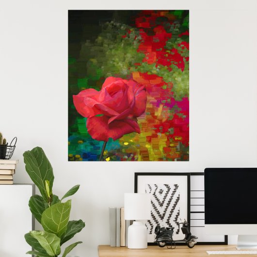 Poster Design Rose de l'ancien monde (Bureau à domicile)