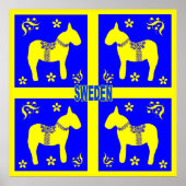 Poster design scandinave, Glad midsommar (Devant)