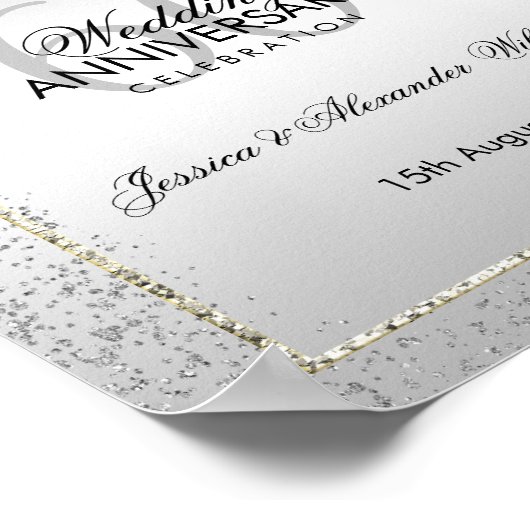 Poster Design Silver Confetti 60e Mariage Diamond (Coin)