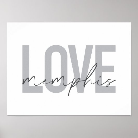 Poster Design simple, moderne, urbain, cool Love Memphis (Devant)