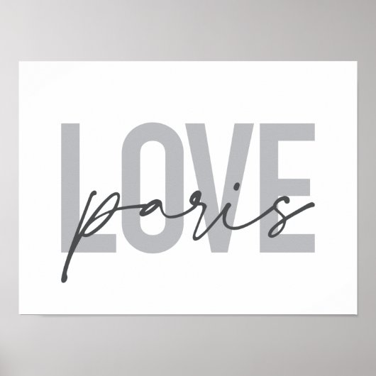 Poster Design simple, moderne, urbain, cool Love Paris (Devant)