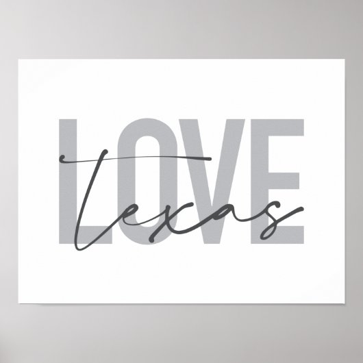 Poster Design simple, moderne, urbain, cool Love Texas (Devant)