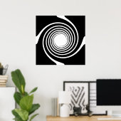 Poster Design spiral noir et blanc. (Bureau à domicile)