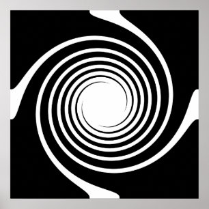 Poster Design spiral noir et blanc.