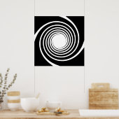 Poster Design spiral noir et blanc. (Cuisine)