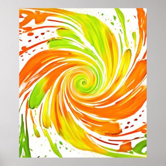 Poster Design spiral vert et orange (Devant)