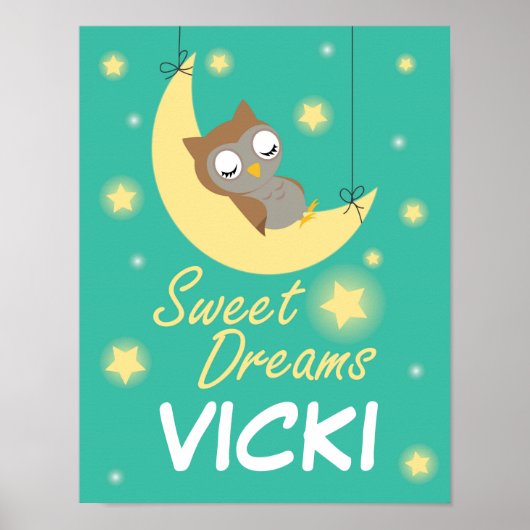 Poster Design Sweet Dreams pour enfants. (Devant)