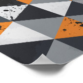 Poster Design triangulaire en orange, noir et gris (Coin)