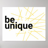 Poster Design urbain moderne et simple de "Be Unique" (Devant)