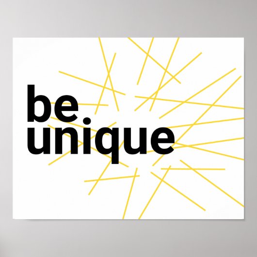 Poster Design urbain moderne et simple de "Be Unique" (Devant)
