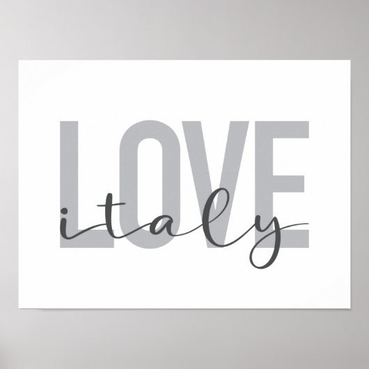Poster Design urbain, moderne, simple, cool Love Italy (Devant)