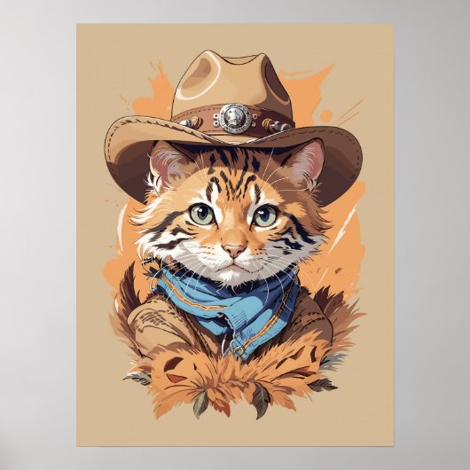 Poster Design vintage Cowboy Kitten (Devant)