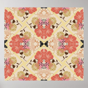 Poster Design vintage fleuri et transparent pour motif.