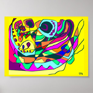 Poster design wicky wacky sur arrière - plan jaune