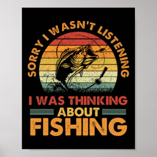 Poster Désolé je n'écoutais pas je pensais aux poissons