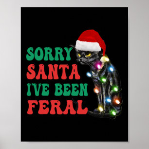 Poster Désolé Père Noël J'ai été feral Fun Chat Noël Ligh